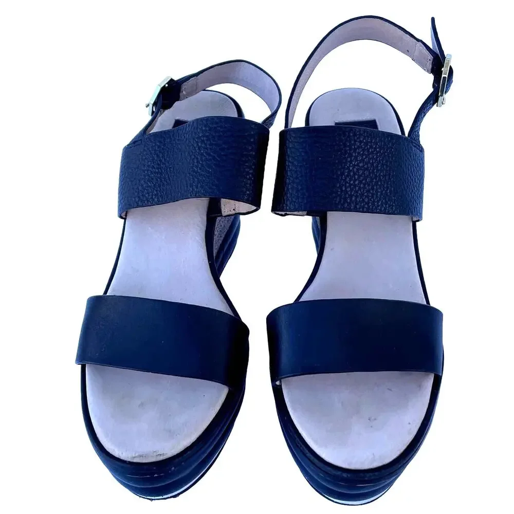 Women's Louise et Cie Rhory Wedge Slingback Leather‎ Strap Platform Sandals 8.5M